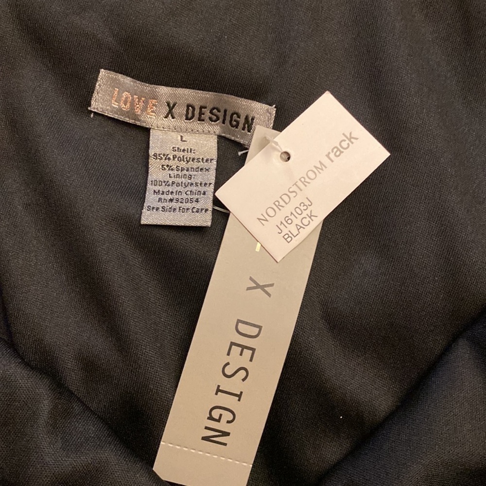 Love X Design from Nordstrom Rack Black Fully Lined Midi Dress Large NWT - Picture 12 of 14
